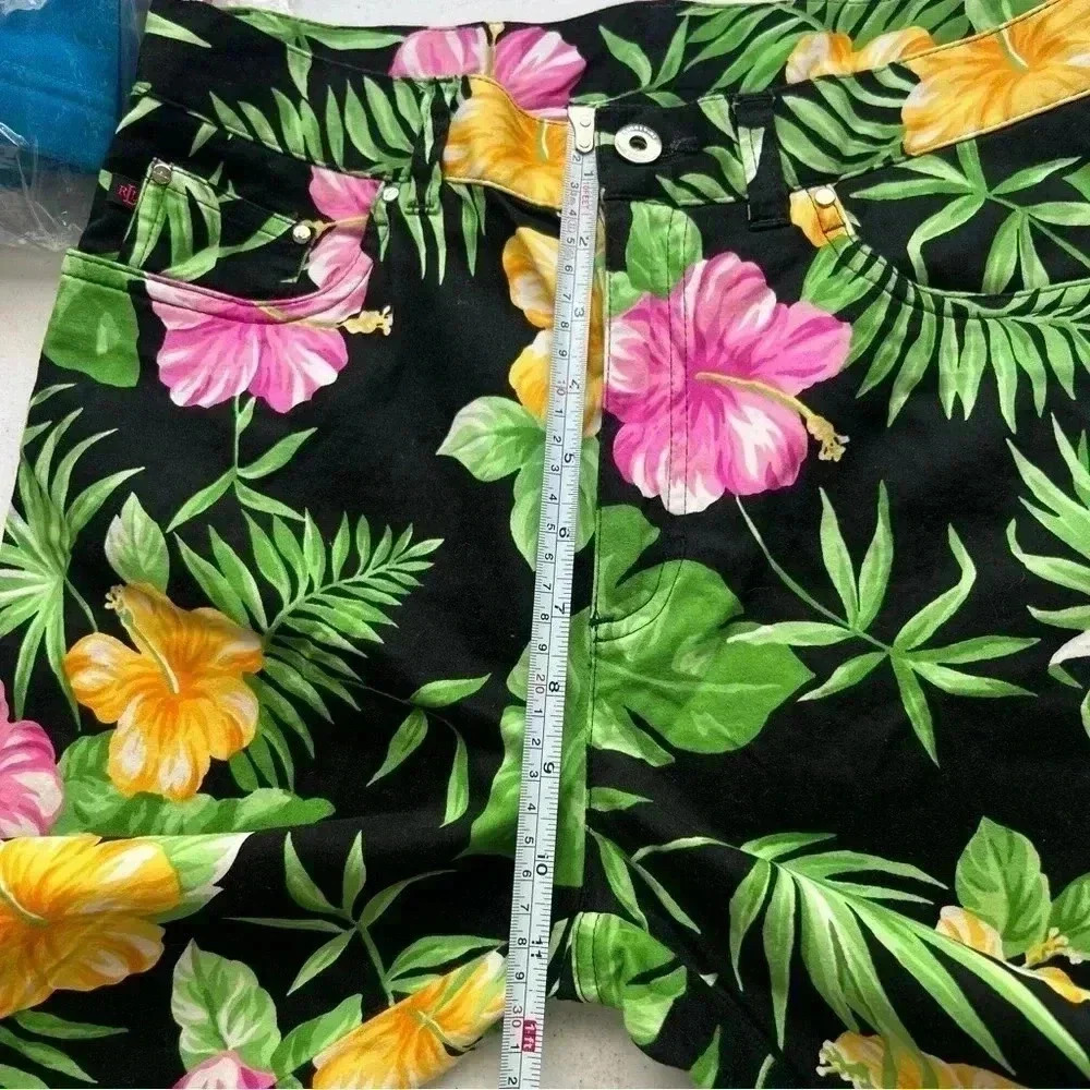 Lauren Ralph Lauren Women Tropical Print Slit‎ Cropped Pants Sz 8 - Picture 11 of 12